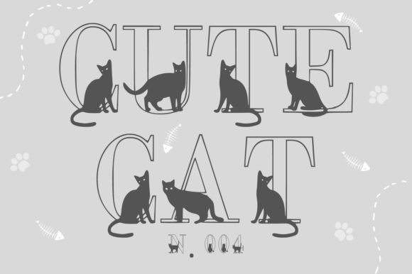 Cute Cat N.004: A Playful Font for Feline-Focused Designs
