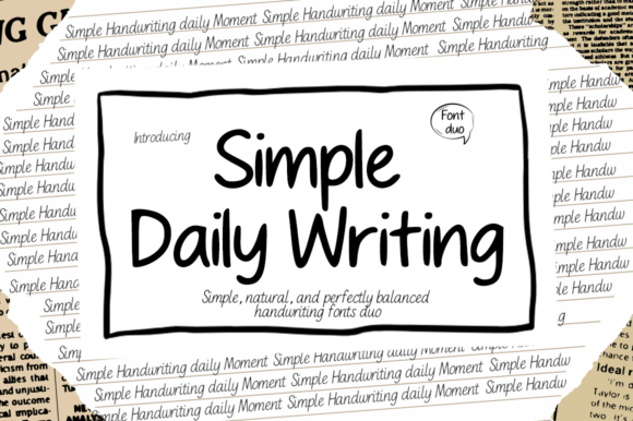 Simple Daily Writing: The Authentic Handwritten Font